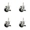 Service Caster 3 Inch 316SS Black Polyurethane Swivel 10mm Threaded Stem Caster Set Brake SS316TS20S314-PPUB-BLK-TLB-M1015-4 - alternate 4